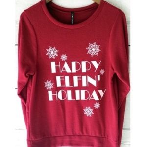 *LAST 1* Happy Elfin Holiday Christmas Sweater- SM